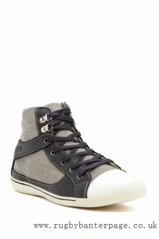 Men Two-Tone Lace-Up High Top Sneaker W5WOX5FQ3 - Franco Vanucci (Gray)